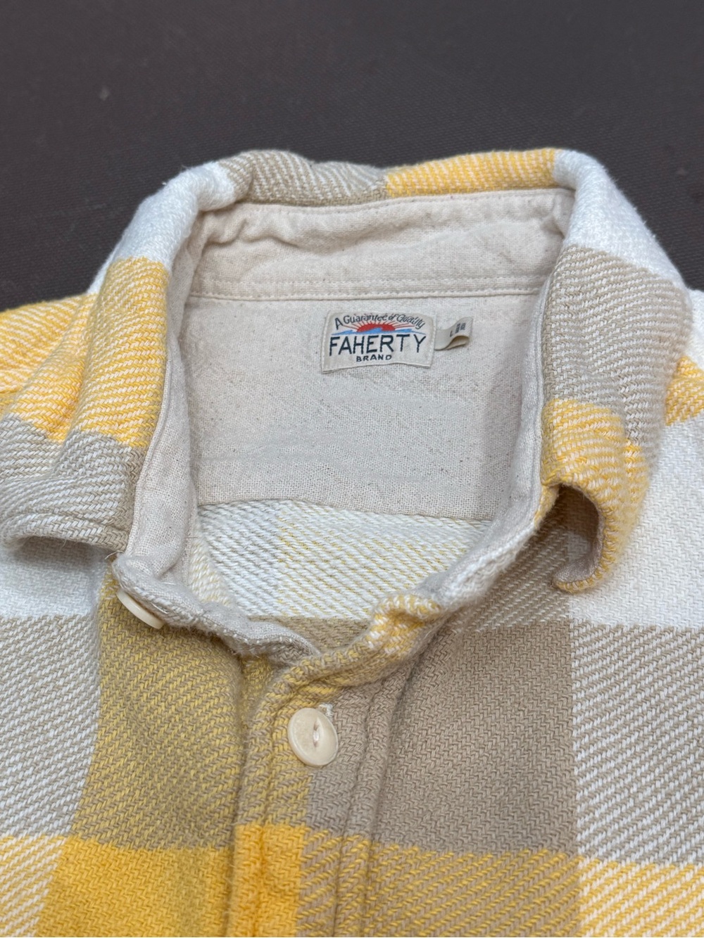 Faherty The Surf Flannel 100% Organic Cotton Oak View Plaid Men’s Large - Picture 10 of 10